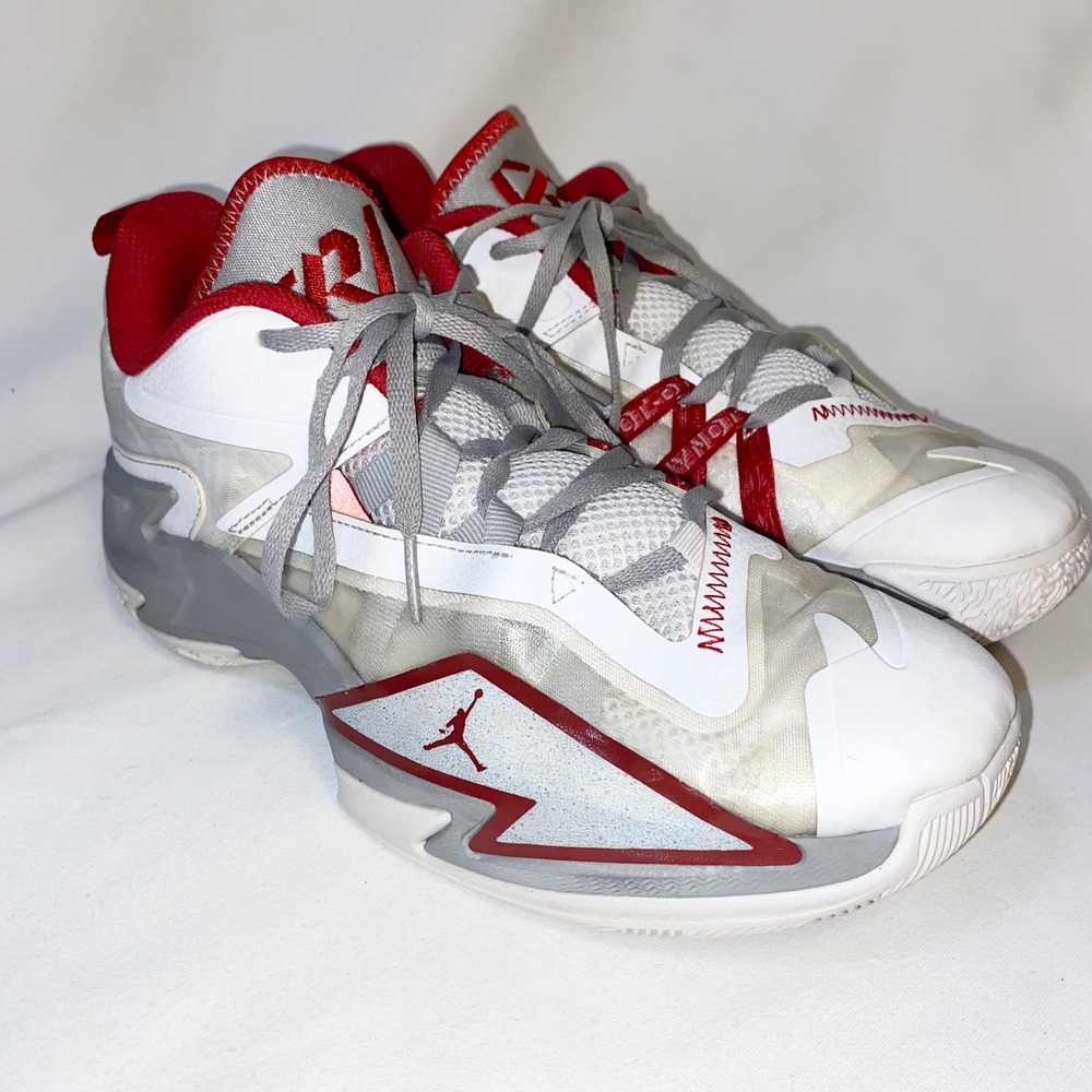 Jordan Westbrook One Take 3 White Grey Red Basketball‎ Shoes DC7701-100 Mens 8.5